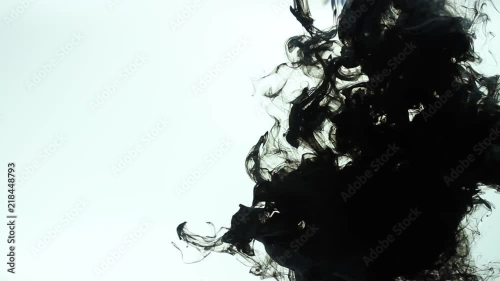 Sumi black ink into water