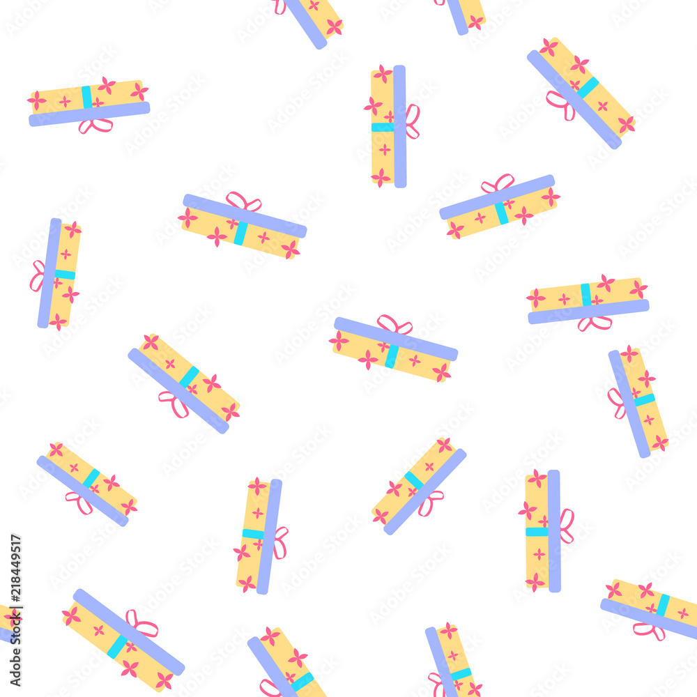 The Cute party presents seamless pattern. vector The Cute party presents seamless pattern. vector