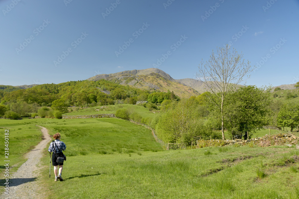View across Little Langdale to Wetherlam, Lake District