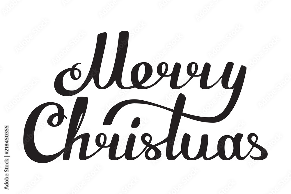 Merry Christmas hand made lettering black white Merry Christmas hand made lettering black white