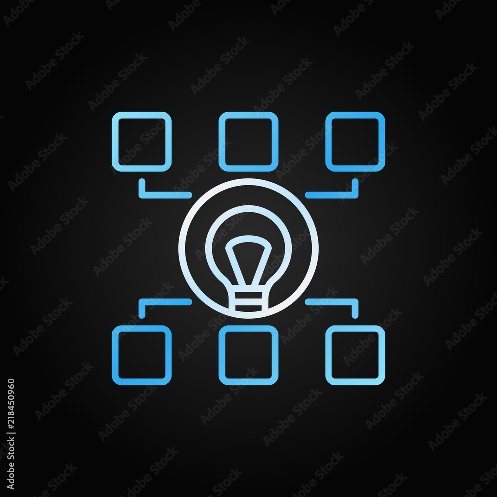 Hierarchy with bulb colored line icon. Start-up symbol Hierarchy with bulb colored line icon. Start-up symbol