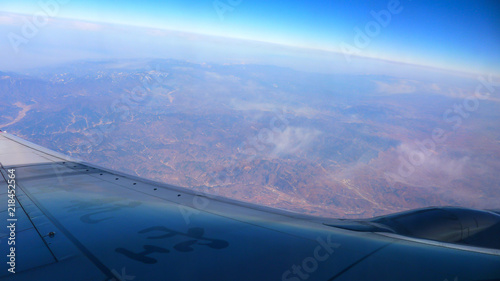 A Part of Airfoil and View of the Mountains that Lay Below