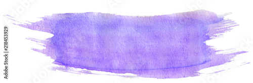 Light violet watercolor stroke with brush's texture, hand-painted illustration photo