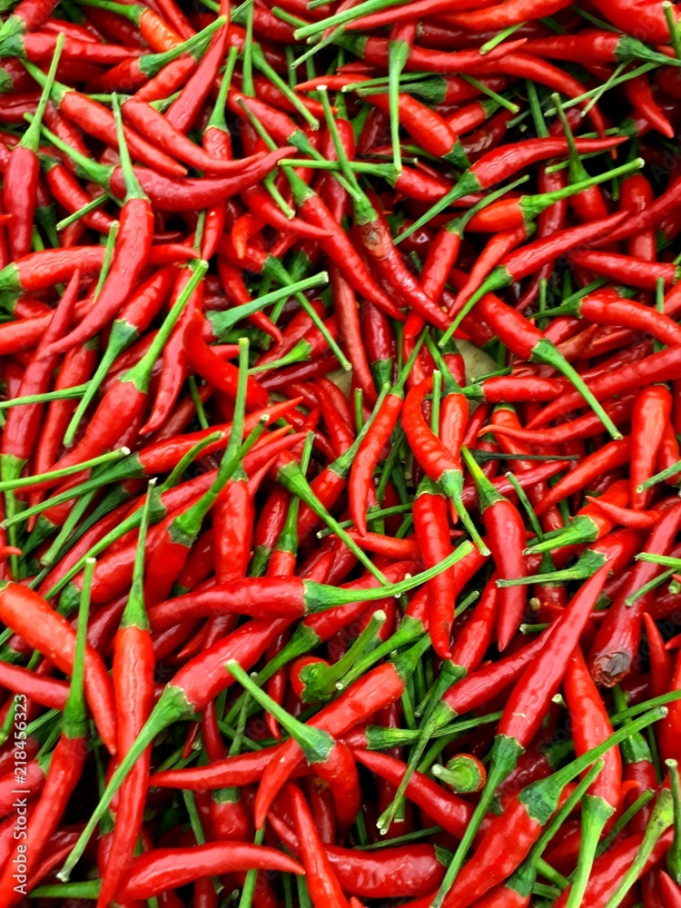 Closeup shot of Chill peppers as background