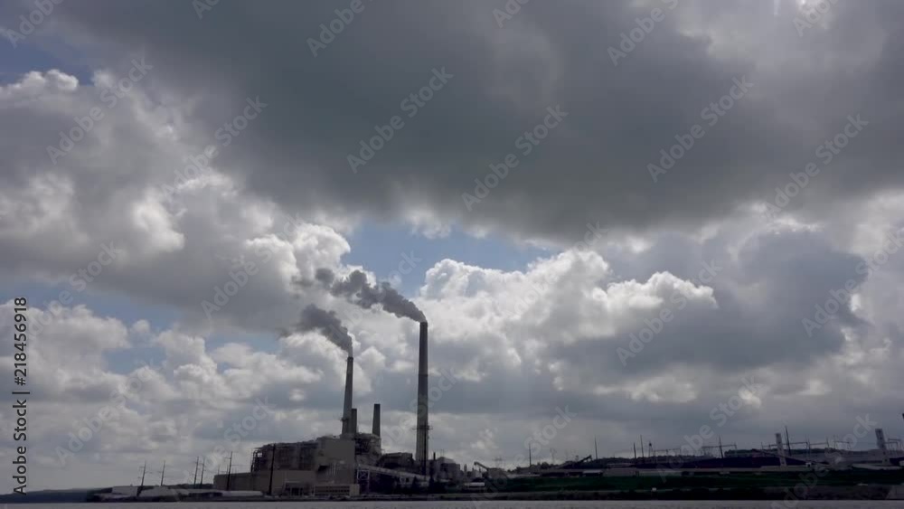 Ominous clouds over the wide angle view of the Power Plant. Ominous clouds over the wide angle view of the Power Plant.