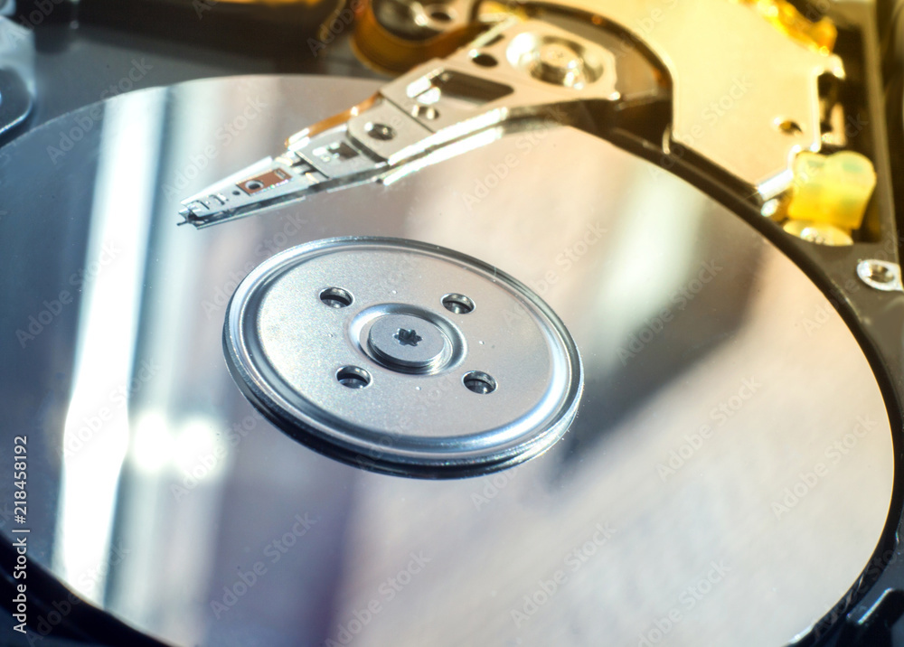 Computer hard drive with reading head Computer hard drive with reading head