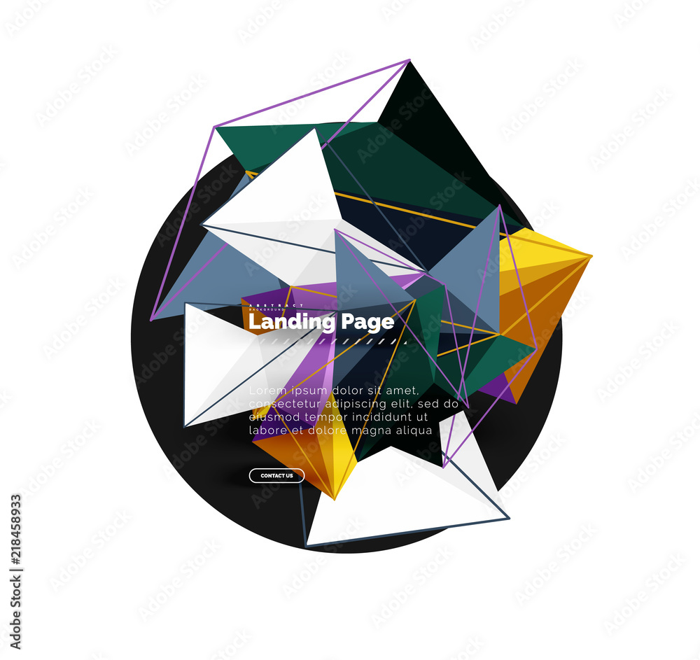 Fototapeta premium Vector 3d triangle abstract background, polygonal geometric design