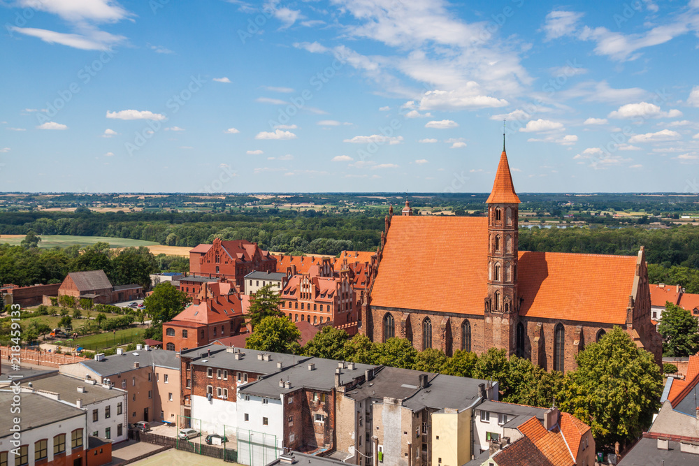 Aerial view. Old town in Chelmno, Poland