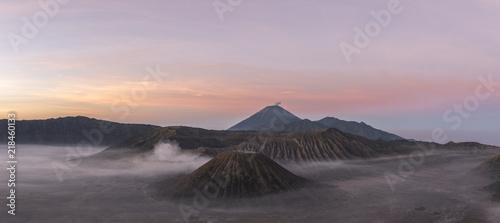 Sunrise at Mount Bromo, is an active volcano and part of the Tengger massif, in East Java, Indonesia