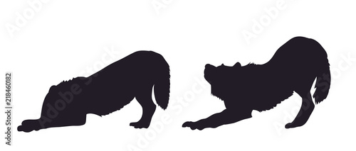 silhouette of a wolf in motion, vector