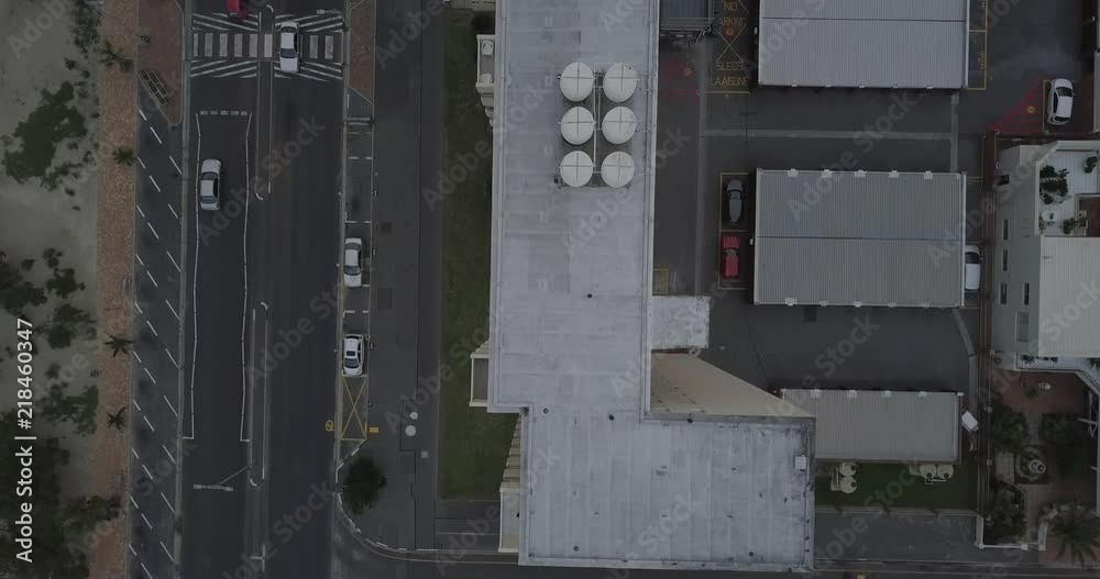 Drone shot showing large building from above. Drone shot showing large building from above.