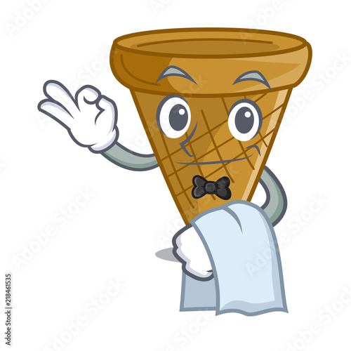 Waiter empty wafer cone for ice cream character