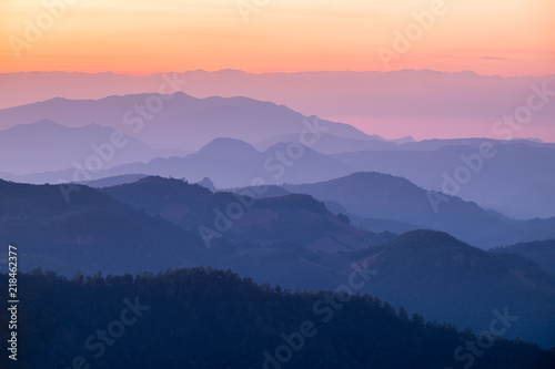 Layer mountain colorful at sunset © Mumemories