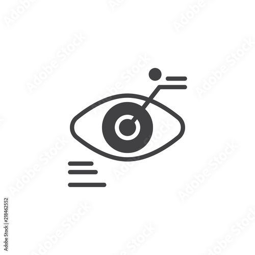 Biometric identification vector icon. filled flat sign for mobile concept and web design. Eye scan simple solid icon. Symbol, logo illustration. Pixel perfect vector graphics