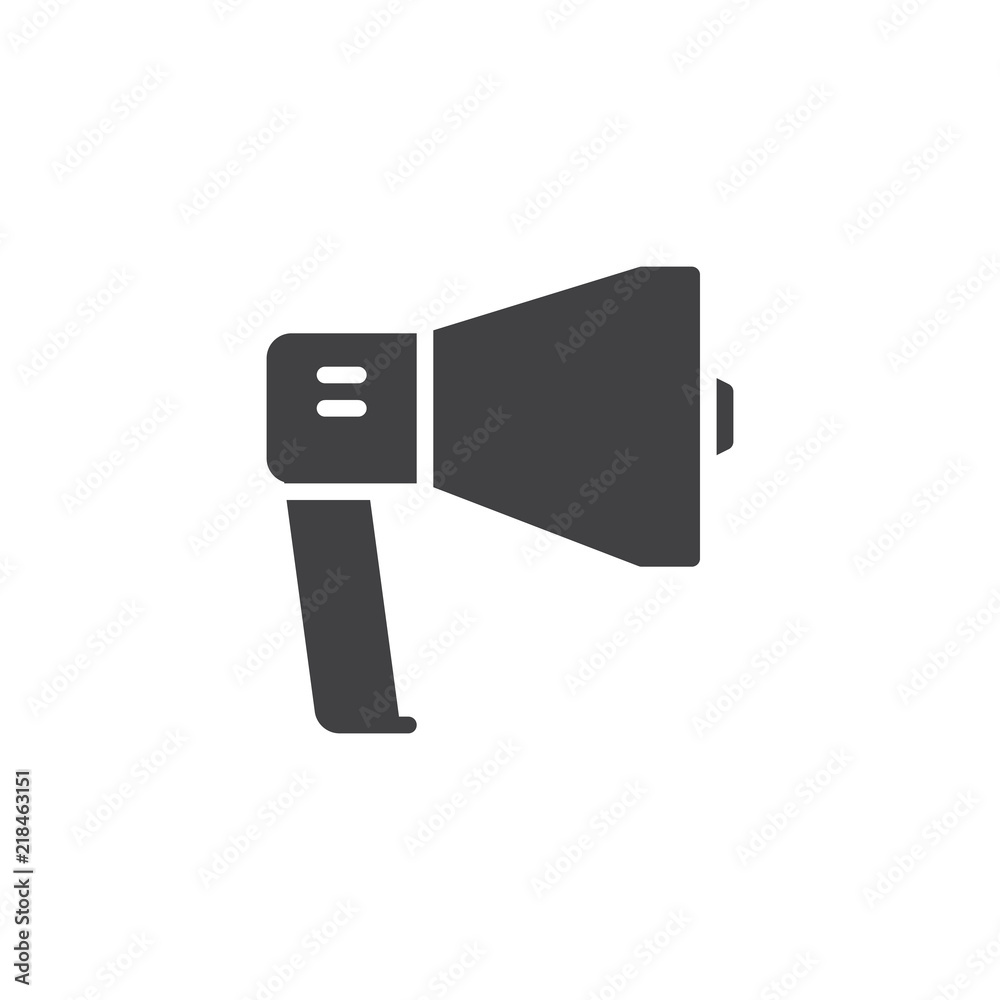 Megaphone vector icon. filled flat sign for mobile concept and web design. Loudspeaker simple solid icon. Symbol, logo illustration. Pixel perfect vector graphics Megaphone vector icon. filled flat sign for mobile concept and web design. Loudspeaker simple solid icon. Symbol, logo illustration. Pixel perfect vector graphics