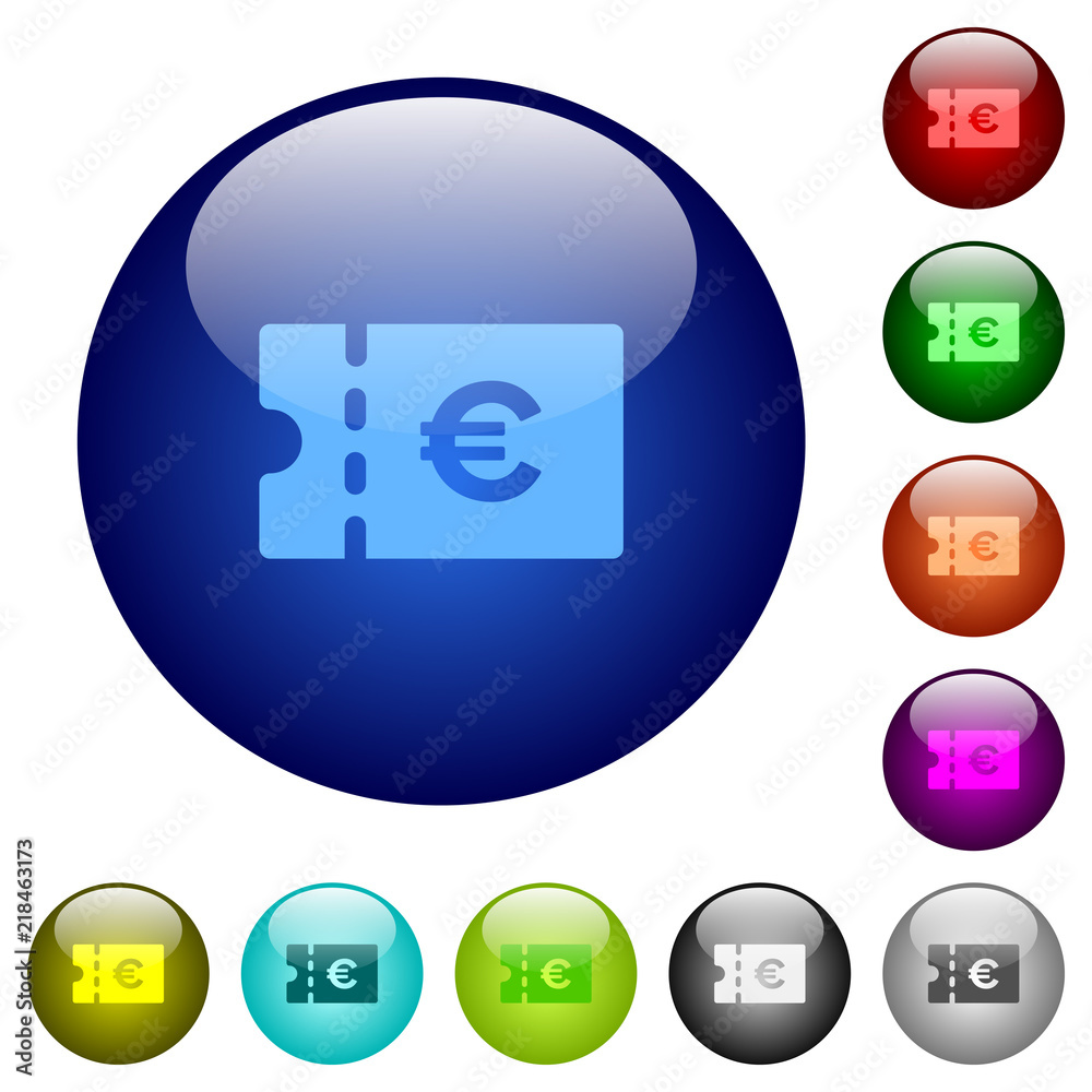 Euro discount coupon color glass buttons Euro discount coupon color glass buttons