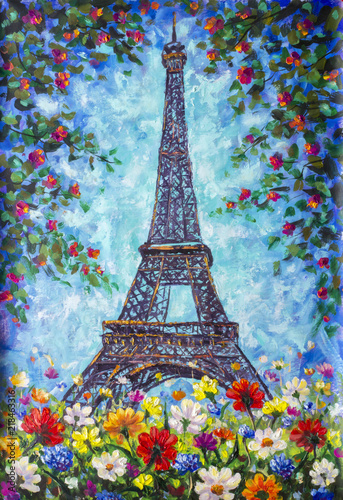Eiffel Tower, Paris spring ...