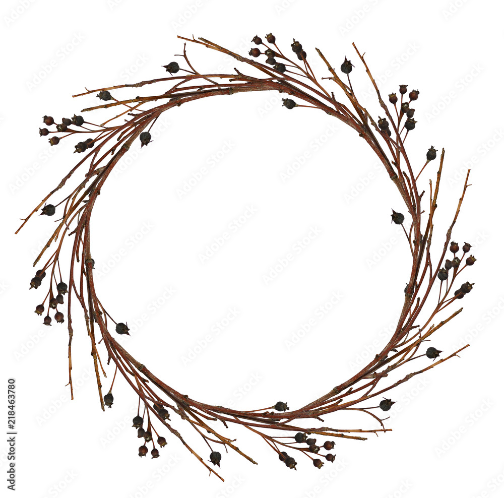 Fototapeta premium Round wreath from dry twigs