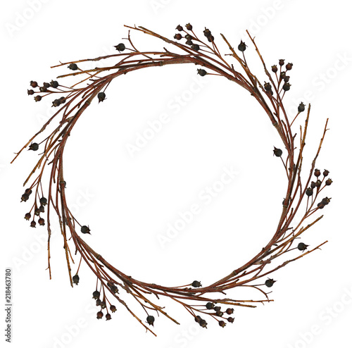 Round wreath from dry twigs