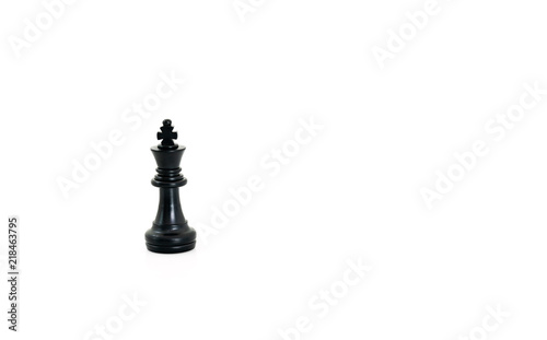 Black chess pieces on white