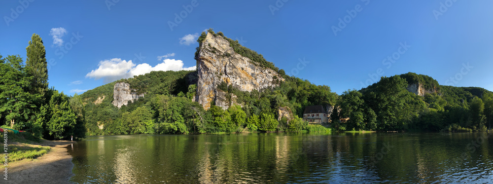 Scenic landscape on the Dordogne River - France