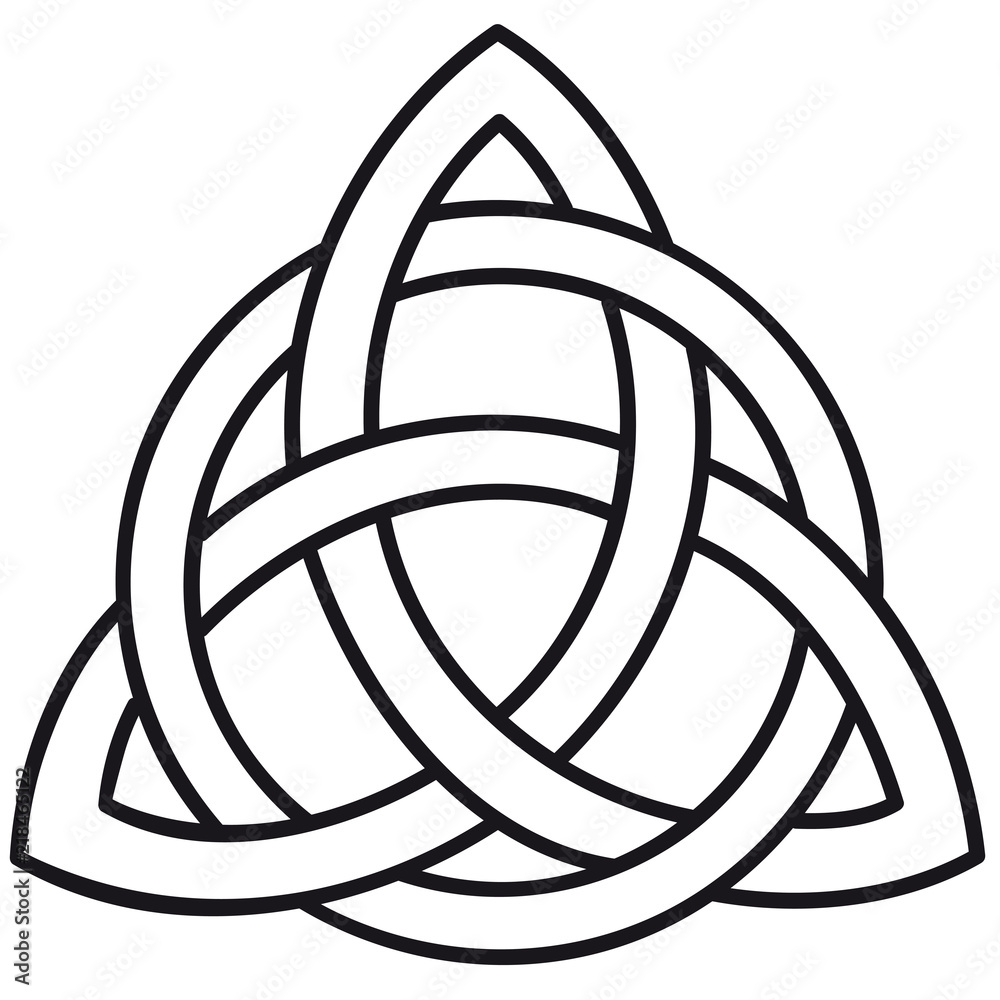 Fototapeta premium Sylwetka szablonu celtyckiego węzła Triskele