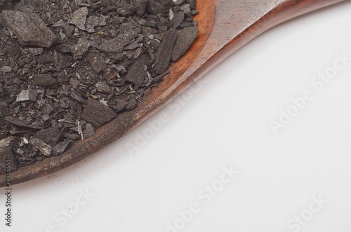 charcoal isolated on white background, xylanthrax, wood coal photo