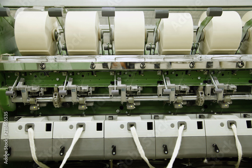 Cotton group in spinning production line factory © pdm