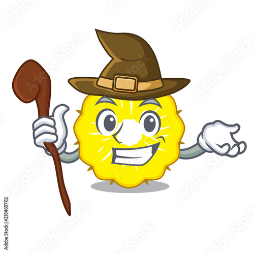 Witch pineapple slice fruit isolated on cartoon
