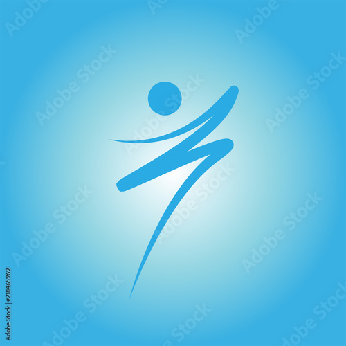 FItness graphic design, icon draw, blue logo