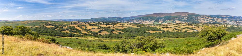 Panorama of the beautiful nature in Brecon Beacons National Park in Wales, UK