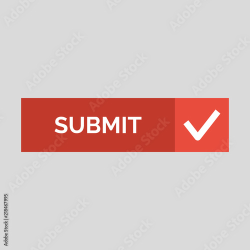 Submit flat button on grey background.