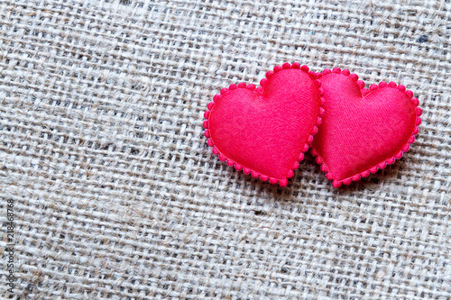 Red heart on sack