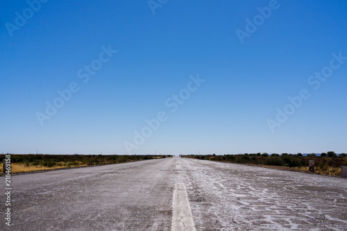 Endless open straight road in namibia