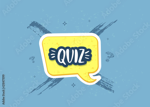 Quiz handwritten lettering card.  Vector illustration. photo