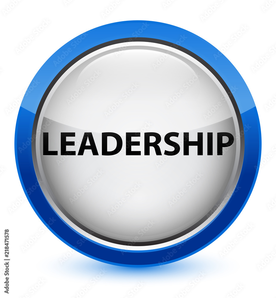 Leadership crystal blue round button Leadership crystal blue round button