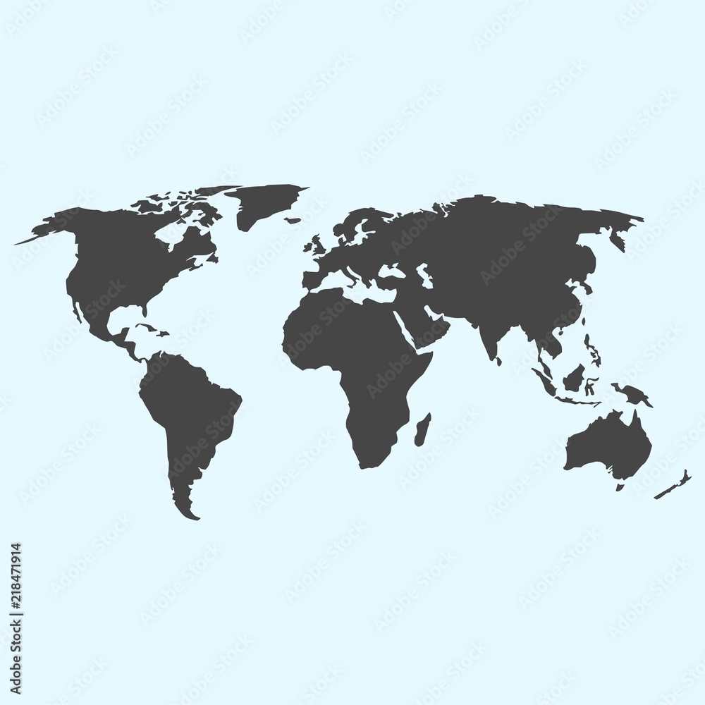 Fototapeta premium Blank world map, vector illustration