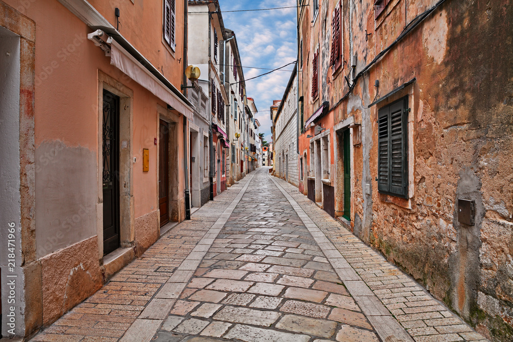 Porec, Istria, Croatia: ancient alley in the old town