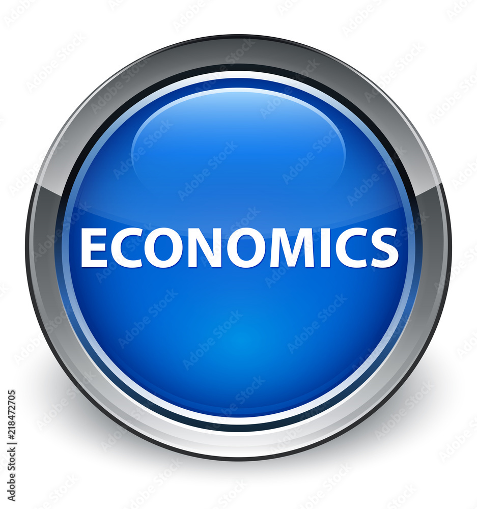 Economics optimum blue round button Economics optimum blue round button