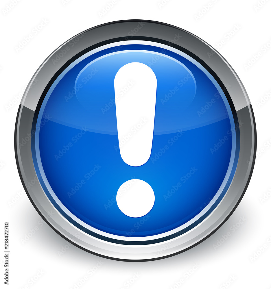 Exclamation mark icon optimum blue round button Exclamation mark icon optimum blue round button