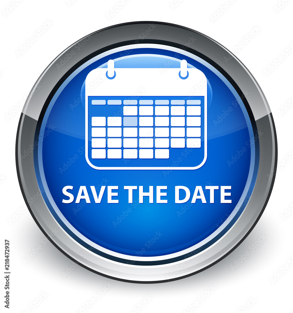 Save the date optimum blue round button Save the date optimum blue round button