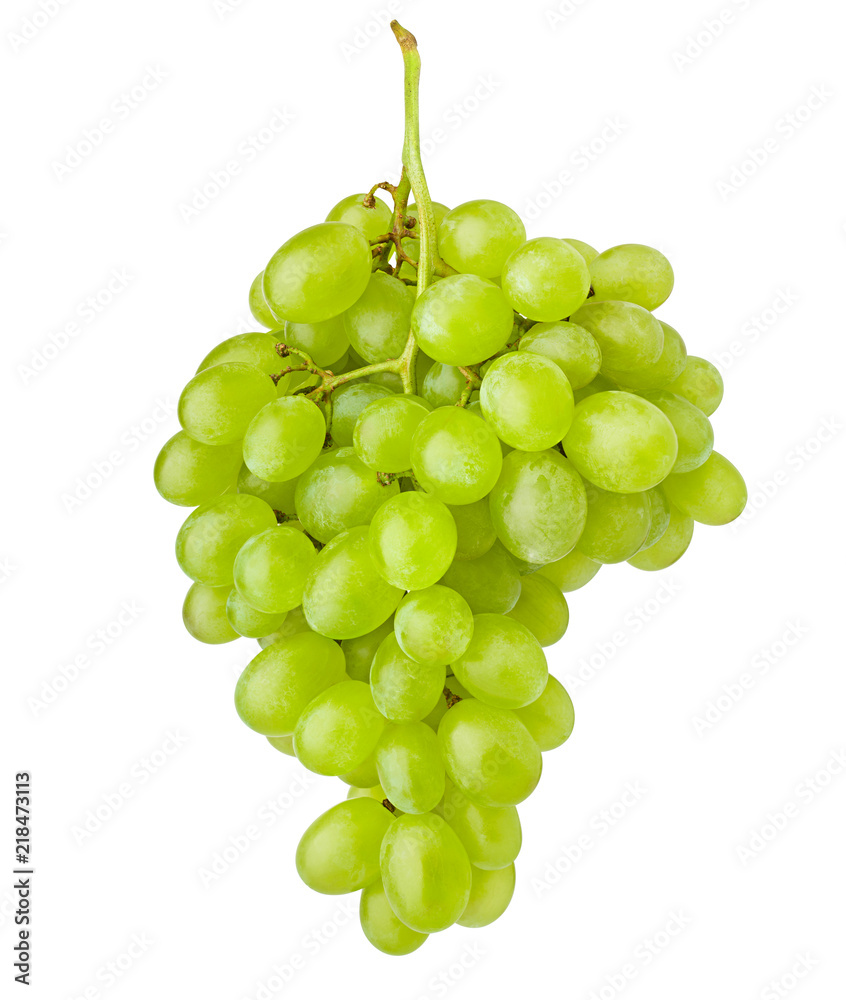 Green grape, isolated on white background, clipping path, full depth of field Green grape, isolated on white background, clipping path, full depth of field