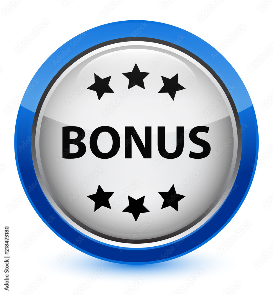 Bonus icon crystal blue round button Bonus icon crystal blue round button