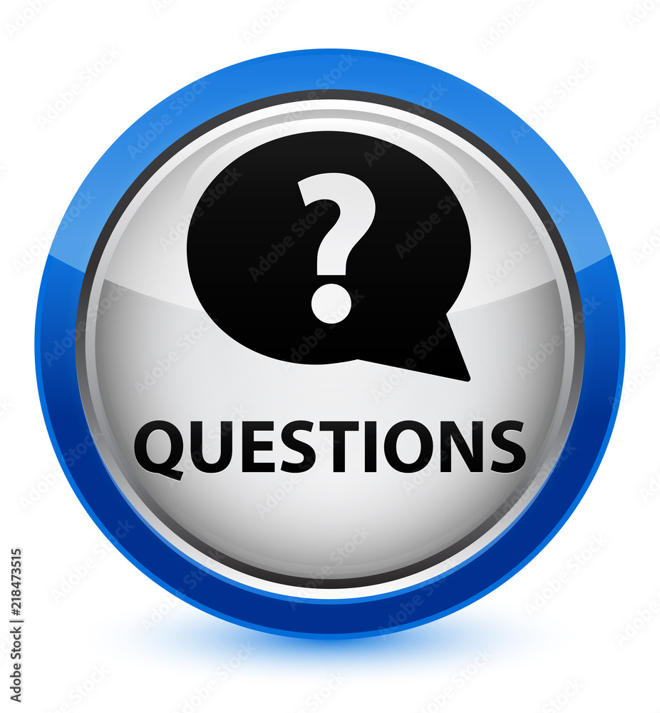 Questions (bubble icon) crystal blue round button Questions (bubble icon) crystal blue round button
