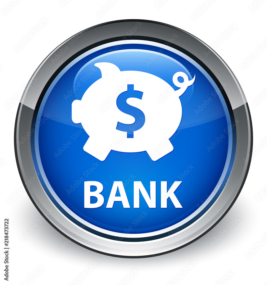 Bank (piggy box dollar sign) optimum blue round button Bank (piggy box dollar sign) optimum blue round button