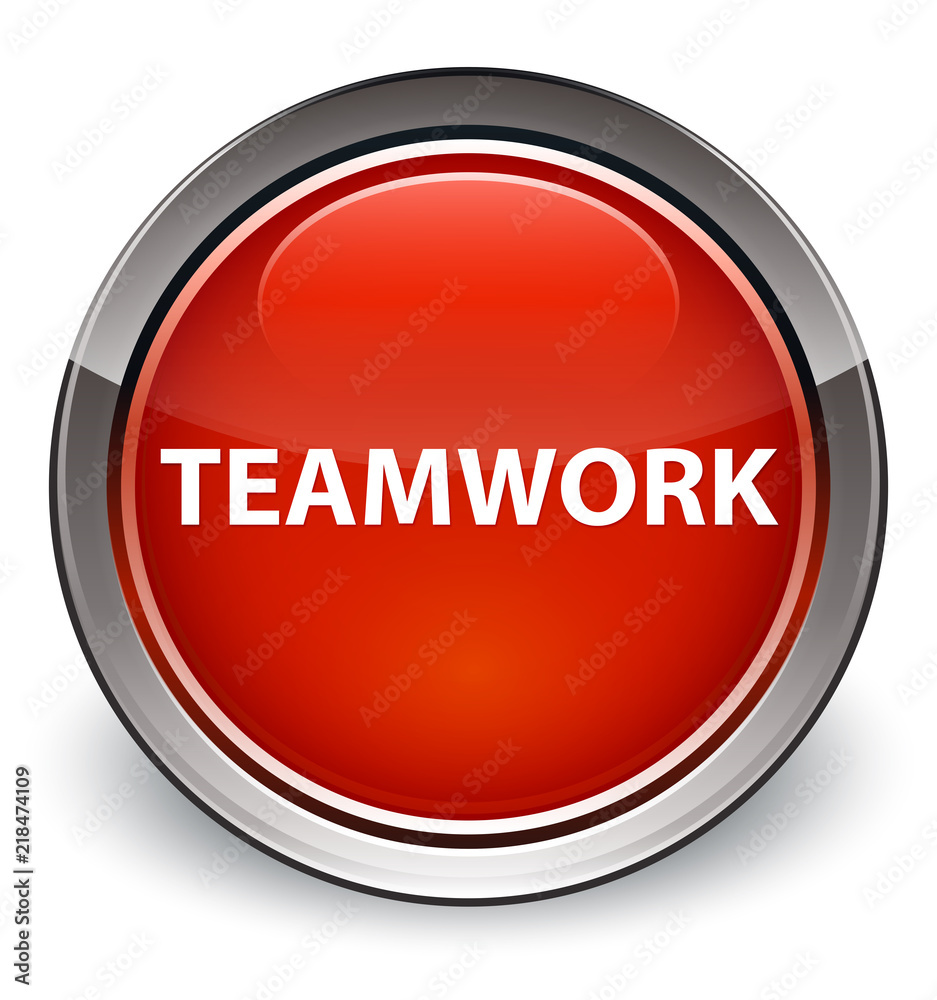 Teamwork optimum red round button Teamwork optimum red round button