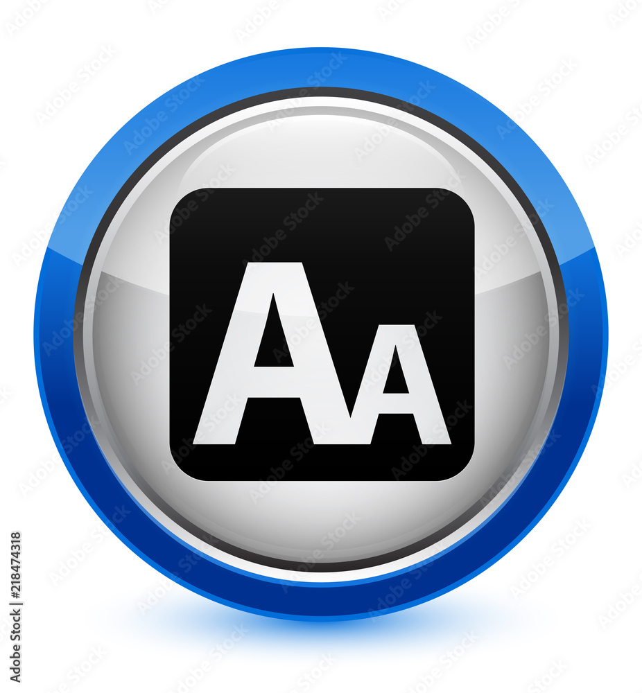 Font size box icon crystal blue round button Font size box icon crystal blue round button