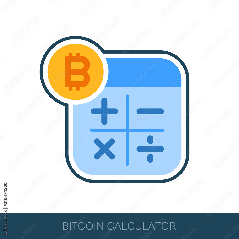 Calculator with bitcoin sign icon Stock Vector | Adobe Stock