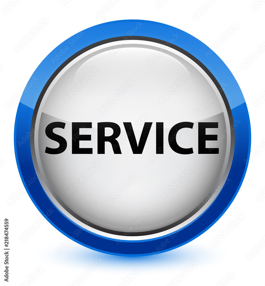 Service crystal blue round button Service crystal blue round button
