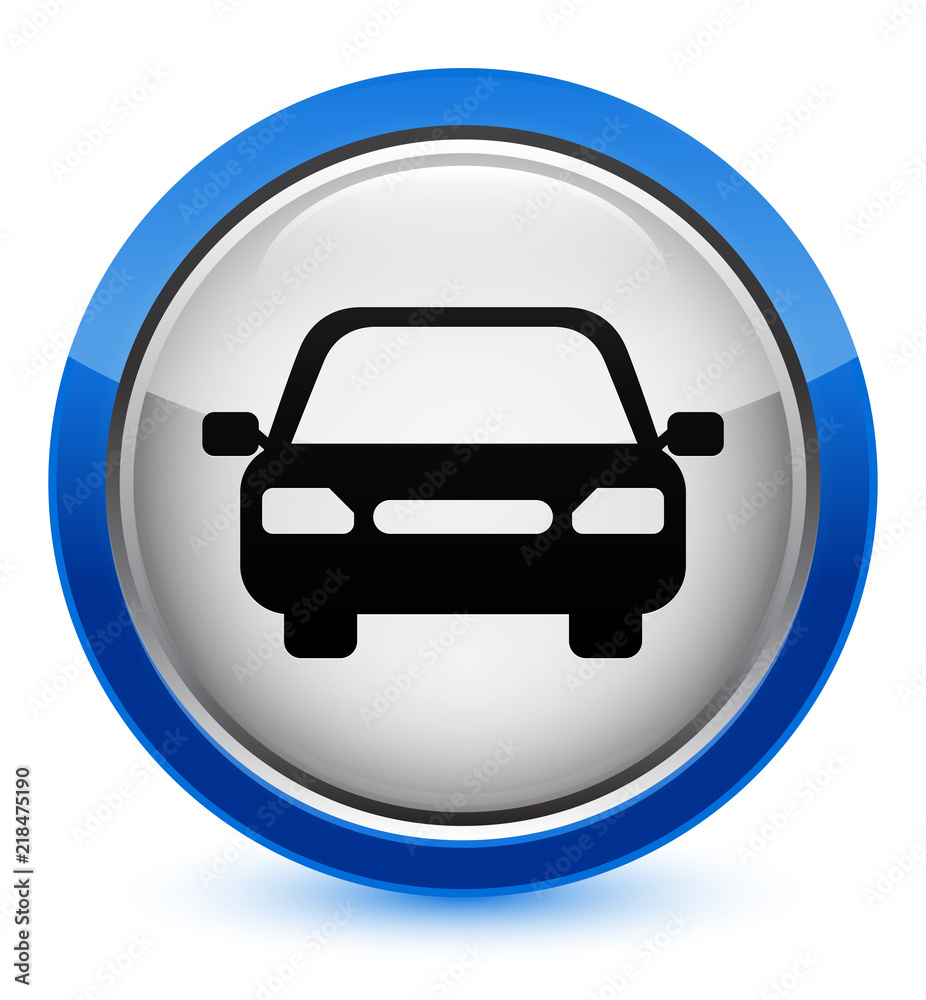 Car icon crystal blue round button Car icon crystal blue round button